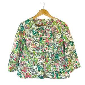 Calico Jacket, Y2K Floral Stretch Blazer, Large